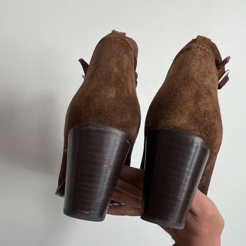 Frye Meghan Ankle Boots Women’s Size 10B Booties Brown Suede Heels